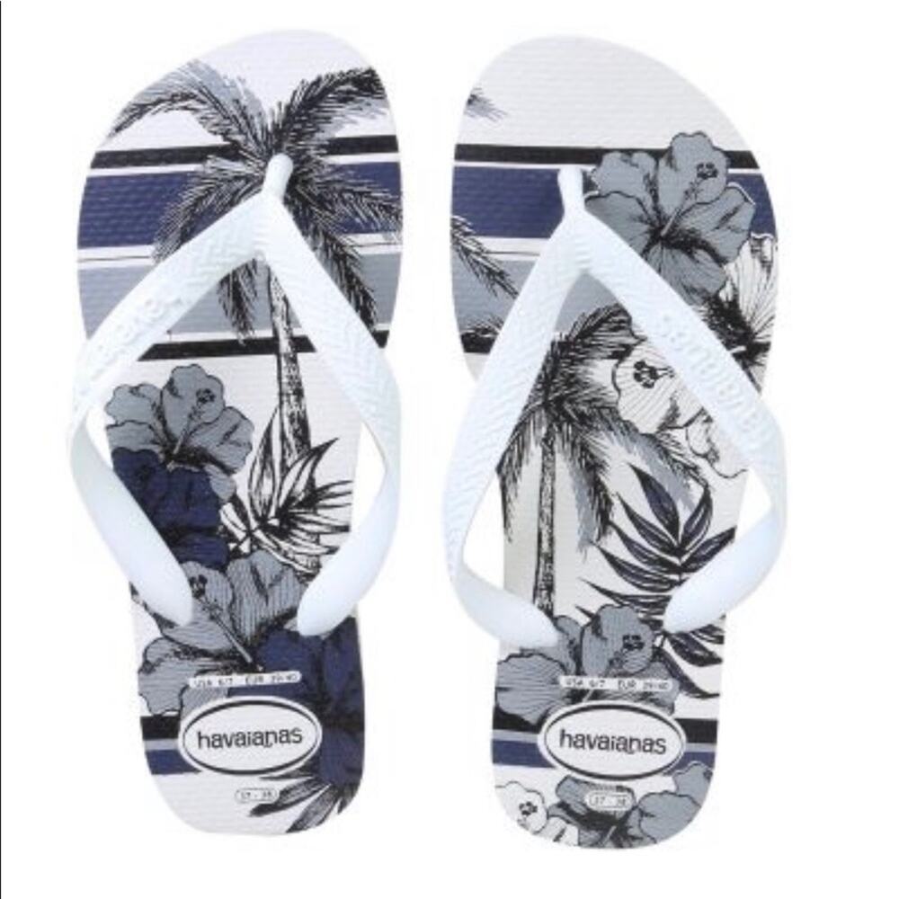 NWT Havaianas Toddler Aloha Tropical Print Flip-Flop Sandals (Size 10C)